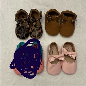 EUC set of 4 pair baby girls Mary Jane shoes size 3